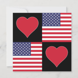 USA Heart Cute United Stater Patriotic American Kort