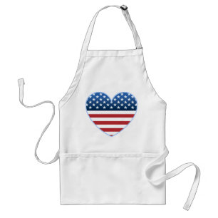 USA Heart Flagga Chef's Apron Förkläde