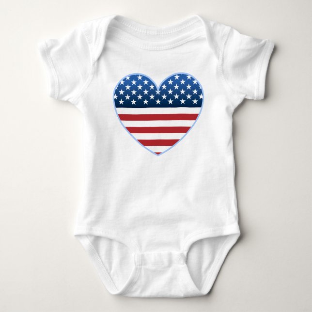 USA Heart Flagga Infants & Småbarn T-shirts (Framsida)
