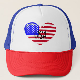 USA Heart Flagga Keps