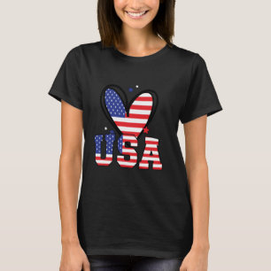 USA Heart Patriotic Milio Hero Krig Vet T Shirt