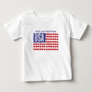 USA Hearts Flagga Anpassningsbar T Shirt