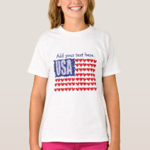 USA Hearts Flagga Personlig
