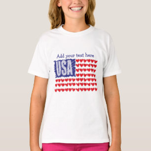 USA Hearts Flagga Personlig T Shirt