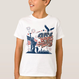 USA hela vägen – Patriotisk självständighetsdag T Shirt