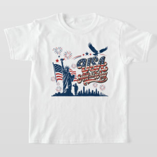 USA hela vägen – Patriotisk självständighetsdag T Shirt