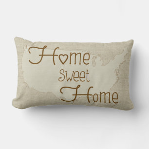 USA - Hemsött hemdykning (Home Sweet Home), skrädd Lumbarkudde