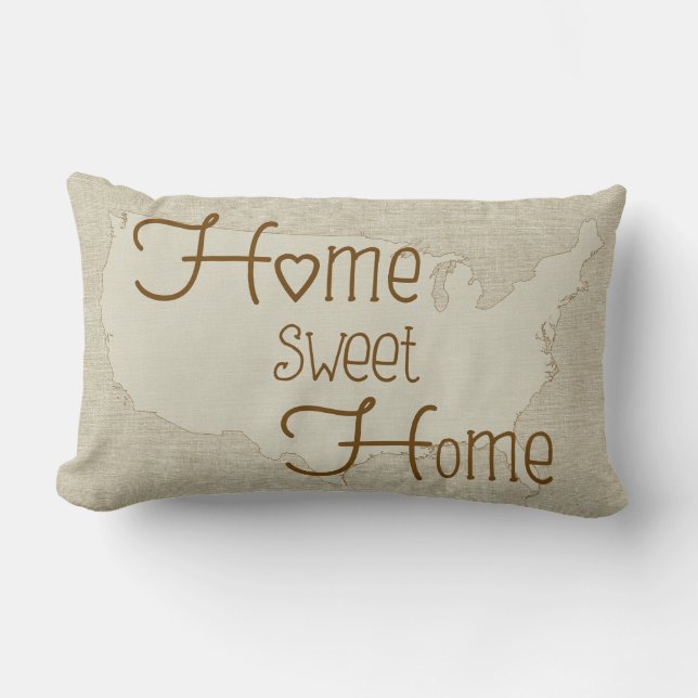 USA - Hemsött hemdykning (Home Sweet Home), skrädd Lumbarkudde (Framsida)
