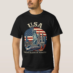 USA Heritage Skyline - Amerikas förenta stater T Shirt