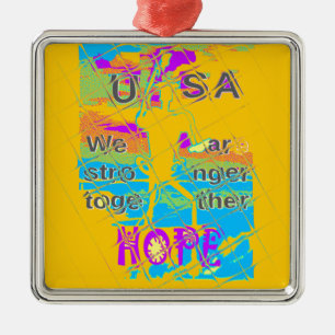 USA Hillary Hope Stronger Tillsammans Julgransprydnad Metall