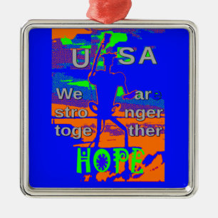 USA Hillary Hope, vi är starkare tillsammans Julgransprydnad Metall