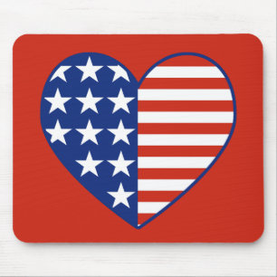 USA hjärtaflagga Mousepad Musmatta