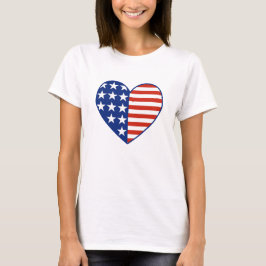 USA hjärtaflagga Tee