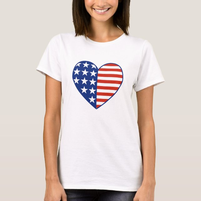 USA hjärtaflagga Tee (Framsida)