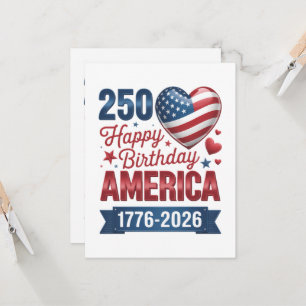 USA Hjärtan 1776 2026 4:e juli Inbjudningar