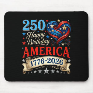 USA Hjärtan 1776 2026 4 juli 250-årsdag USA Musmatta