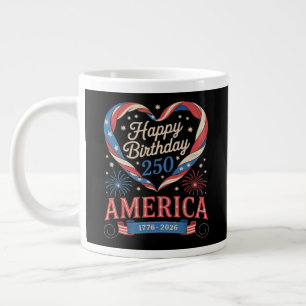 USA Hjärtan 1776 2026 Juli 250-årsdag USA Jumbo Mugg