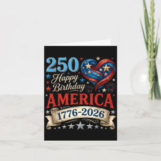 USA Hjärtan 1776 2026 Juli 4:e 250-årsdag USA Kort