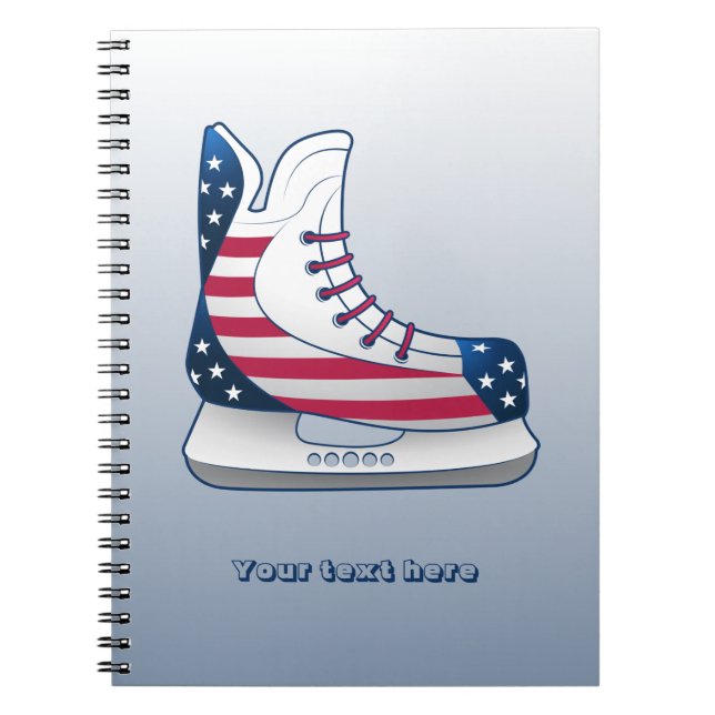 USA Hockeyskridskor Anteckningsbok (Framsidan)