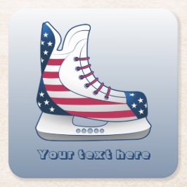 USA Hockeyskridskor Underlägg Papper Kvadrat