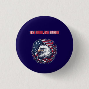 USA Högljudd Stolt Patriot Amerikansk Andesign Knapp