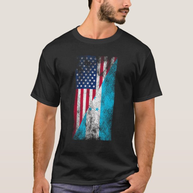USA Honduras Flaggor Förenta staterna Hondur T Shirt (Framsida)