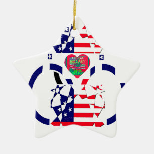 USA Hope BeSnyval Fantastisk National Flagga Desig Julgransprydnad Keramik
