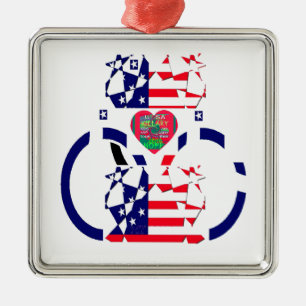 USA Hope BeSnyval Fantastisk National Flagga Desig Julgransprydnad Metall