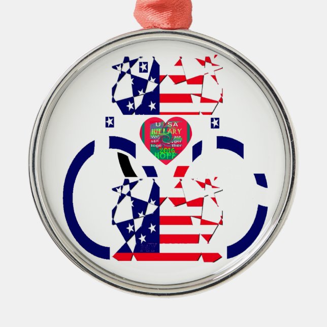 USA Hope BeSnyval Fantastisk National Flagga Desig Julgransprydnad Metall (Framsidan)