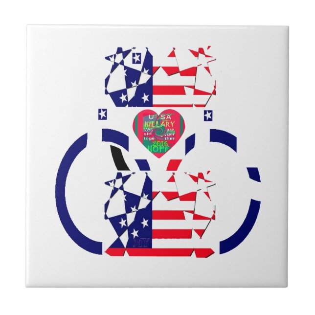 USA Hope BeSnyval Fantastisk National Flagga Desig Kakelplatta (Framsidan)