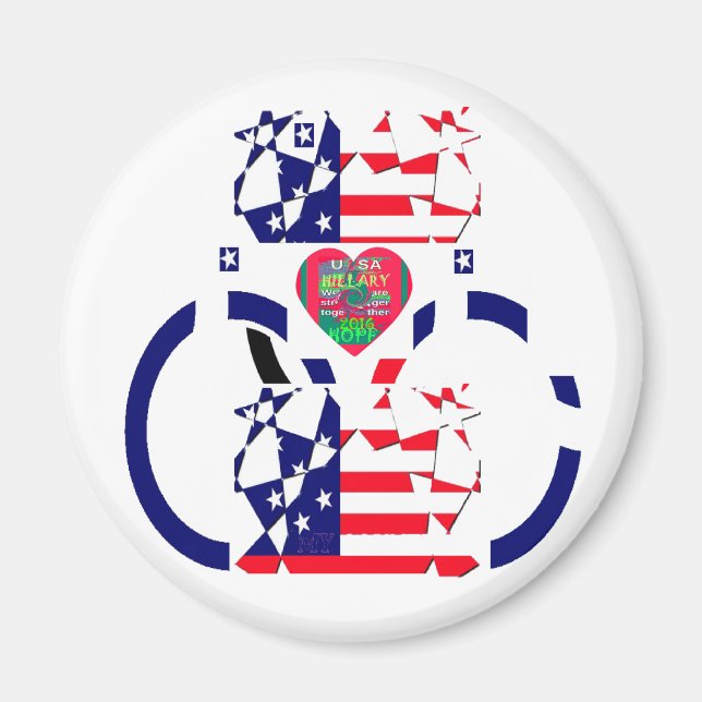 USA Hope BeSnyval Fantastisk National Flagga Desig Magnet (Framsidan)