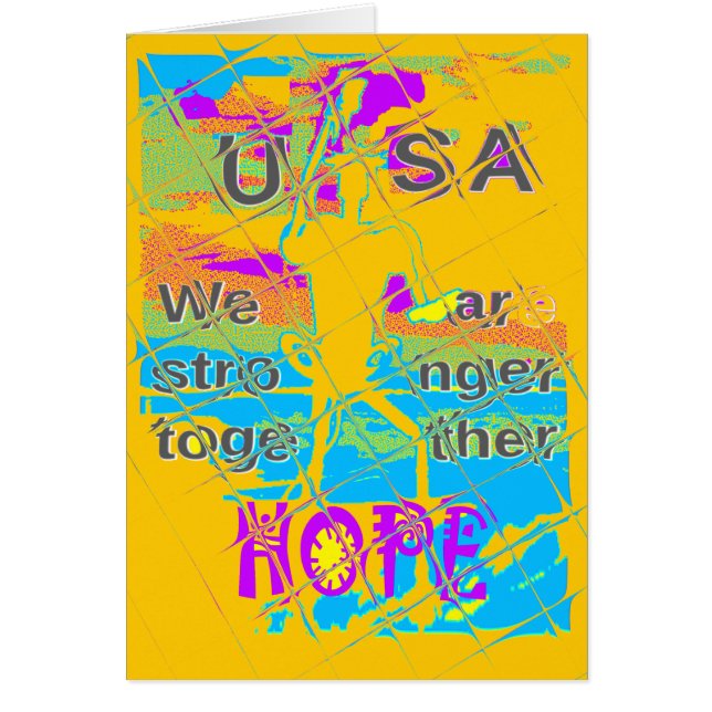 USA Hope: Colorful Textured Design Hälsningskort (Framsidan)