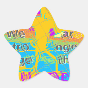 USA Hope: Colorful Textured Design Stjärnformat Klistermärke