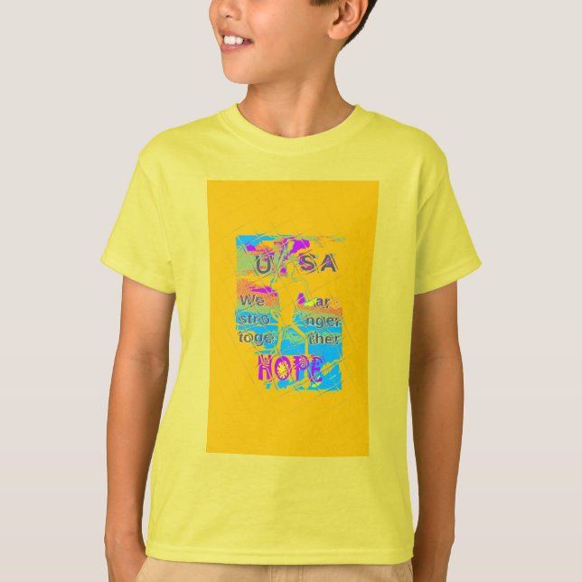 USA Hope: Colorful Textured Design T-shirt (Framsida)