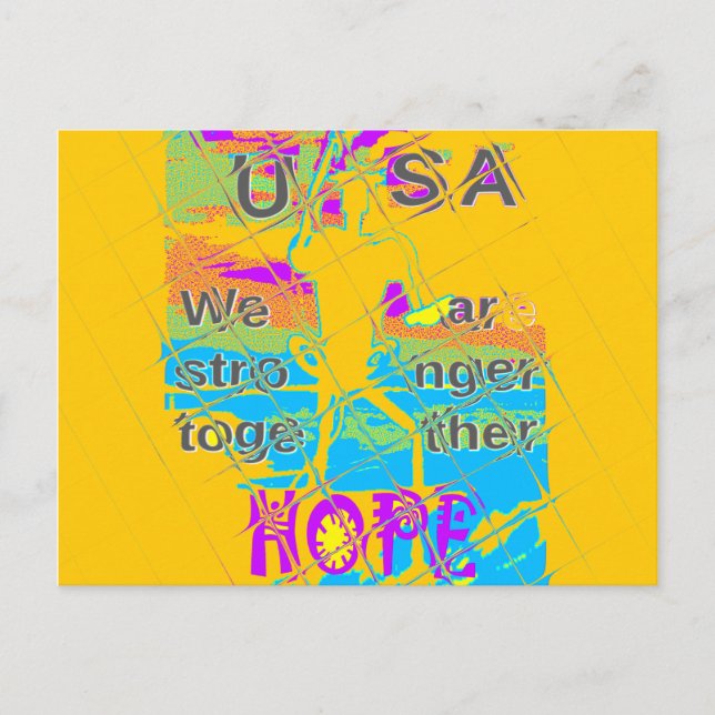 USA Hope: Colorful Textured Design Vykort (Framsida)