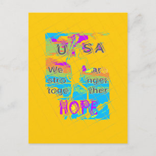 USA Hope: Colorful Textured Design Vykort