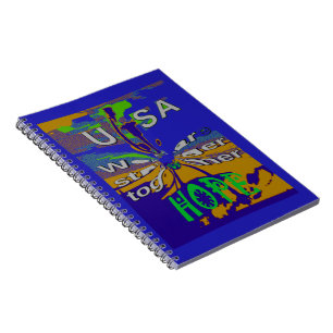 USA Hope Message Art Print Anteckningsbok Med Spiral