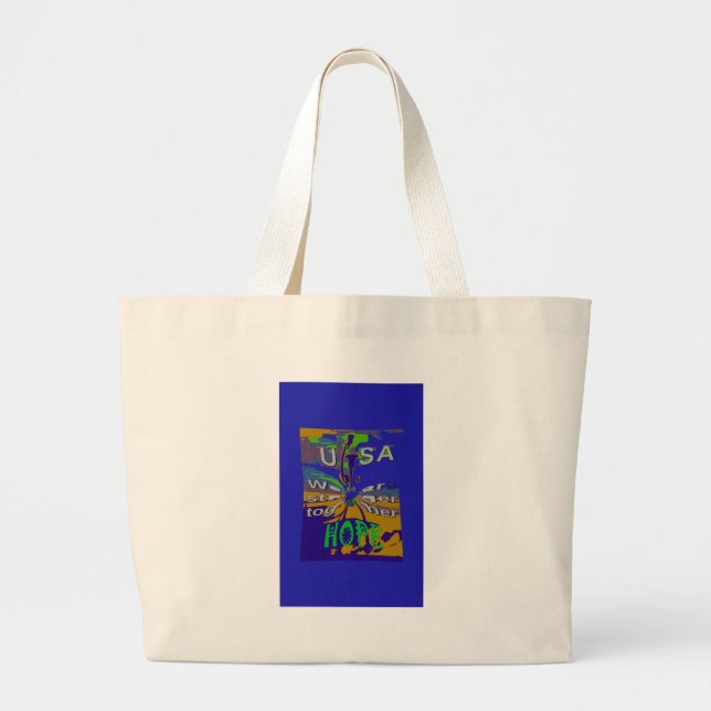 USA Hope Message Art Print Jumbo Tygkasse (Framsidan)