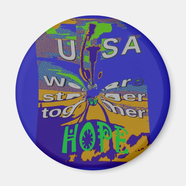 USA Hope Message Art Print Magnet (Framsidan)