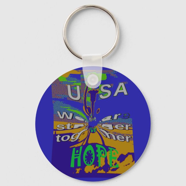 USA Hope Message Art Print Nyckelring (Framsida)