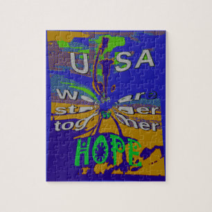 USA Hope Message Art Print Pussel