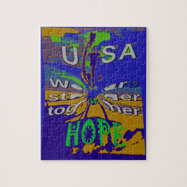 USA Hope Message Art Print Pussel (Vertikal)