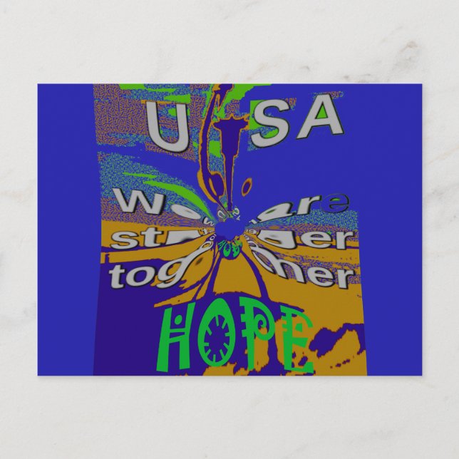 USA Hope Message Art Print Vykort (Framsida)