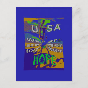 USA Hope Message Art Print Vykort