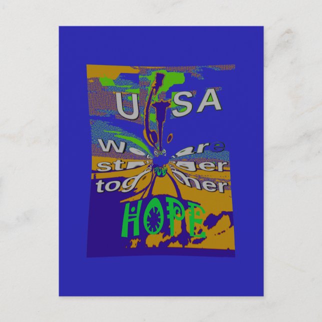 USA Hope Message Art Print Vykort (Framsida)