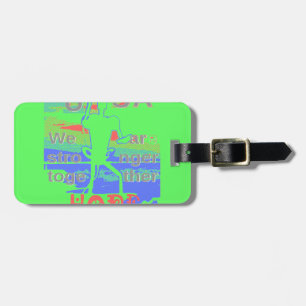 USA Hope: Neon Lemon & Orange Art Bagagebricka
