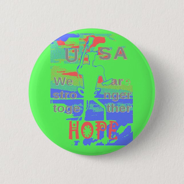 USA Hope: Neon Lemon & Orange Art Knapp (Framsida)