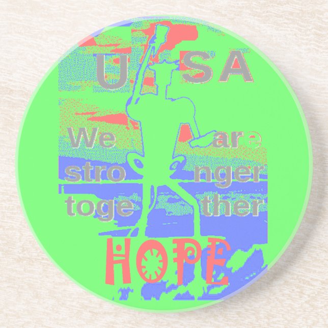 USA Hope: Neon Lemon & Orange Art Underlägg (Framsidan)