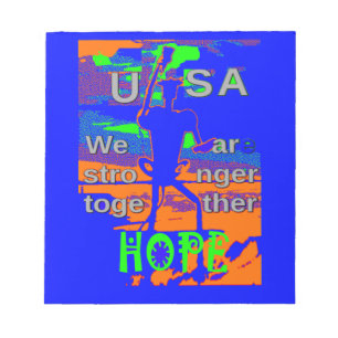 USA Hope Strong - A Patriotic Tapestry Anteckningsblock