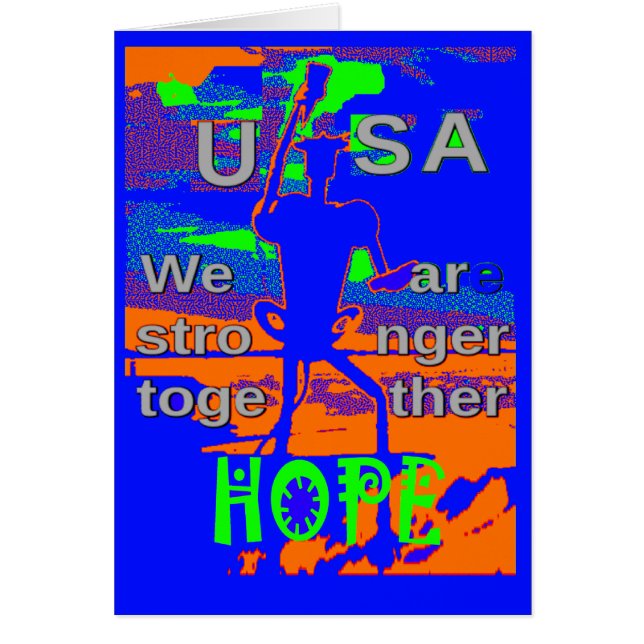 USA Hope Strong - A Patriotic Tapestry Hälsningskort (Framsidan)